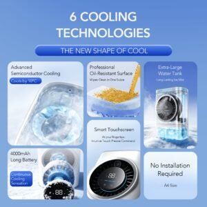 double débit d'air pour une fraîcheur pure, refroidisseur de bureau à refroidissement semi conducteur et ventilateur humidificateur portable à brume glacée convient aux maisons et cuisines. avec plusieurs vitesses de vent et trois modes de pulvérisation, ses pales de ventilateur bioniques