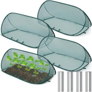 ensemble de protection de plantes à mailles éclatantes 12 pièces : 1 housse + 11 piquets de terre, kit de protection de jardin haut de gamme, filet oiseaux et insectes à mailles fines pour légumes, fruits et fleurs, tente abris de jardin réutilisable pour arceaux, filet oiseaux extra stable pour plantes d'extérieur, protection respirante pour semis, housse de protection pour jardinière surélevée, protection nuisibles pour jardin et terrasse, protecteur de plantes facile à