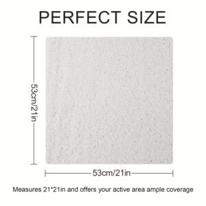 tapis de douche antidérapant : tapis de bain en luffa doux et confortable, tapis carré de 53x53cm, tapis de sol de salle de bain en pvc durable, coussinet de pieds anti chute, tapis de baignoire facile à nettoyer et séchage rapide, lavable en machine, convient pour les douches intérieures, accessoires de décoration de salle de bain