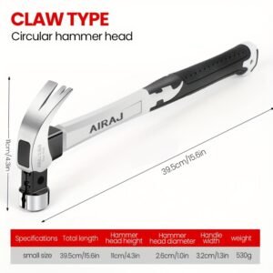 martinet en acier à haute teneur en carbone airaj durable, poignée antidérapante pour utilisation industrielle et domestique, disponible avec manche court ou long