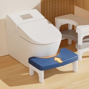 1 tabouret de toilette, tabouret de siège de toilette pour adultes, détachable, pour soutien des pieds, plastique avec coussinets épais antidérapants, convient pour s'accroupir, tabouret de pied pour la maison, idéal pour le placement des pieds, tabouret de toilette portable, aide pour la toilette, convient à différents types de pièces
