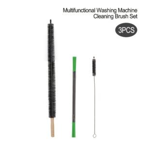 ensemble de 3 brosses de nettoyage pour machine à laver : brosses spécialisées et éponges manuelles idéales pour les environnements de salle de bain et de cuisine. Élimine la poussière et les débris des intérieurs des machines à laver et des sèche linge.