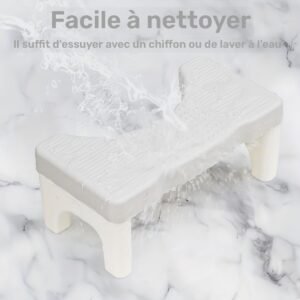 1 tabouret de toilette, tabouret de siège de toilette pour adultes, détachable, pour soutien des pieds, plastique avec coussinets épais antidérapants, convient pour s'accroupir, tabouret de pied pour la maison, idéal pour le placement des pieds, tabouret de toilette portable, aide pour la toilette, convient à différents types de pièces