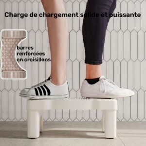 1 tabouret de toilette, tabouret de siège de toilette pour adultes, détachable, pour soutien des pieds, plastique avec coussinets épais antidérapants, convient pour s'accroupir, tabouret de pied pour la maison, idéal pour le placement des pieds, tabouret de toilette portable, aide pour la toilette, convient à différents types de pièces