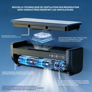 ventilateur de climatisation à brouillard de glace supraconducteur, avec télécommande, modes multiples