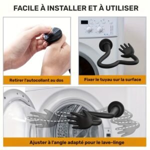 butée de porte de machine à laver compatible avec la plupart des portes de machines à laver et de buanderies de camping car, housse de porte de machine à laver, poignée de machine à laver, porte de machine à laver, clip/butée/support/arrêt/retenue de porte de machine à laver, butée de porte