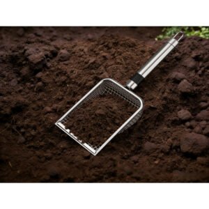 lot de 2 tamis à terre de jardin, tamis à sable et compost en acier inoxydable avec poignée, pour tamiser les pierres, la cour, la pelouse et le jardin