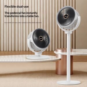 ventilateur de sol 3 en 1 hauteur réglable / 5 vitesses de vent réglables / interface de chargement type c / chargement usb / ventilateur de sol pour salon / unités de cycle d'air verticales et indépendantes / support facile / batterie 2400mah / choix idéal pour le refroidissement estival