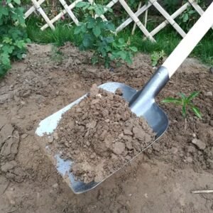 truelle robuste en acier métallique pelle à ciment en acier plein Épaissi, pelle à charbon en acier au manganèse, bêche à tête carrée, pelle à neige à manche en bois, pelle agricole en fer, outil de plantation d'arbres