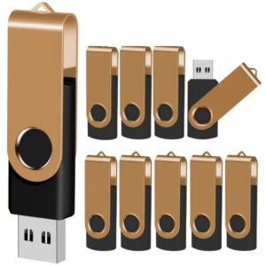 lot 10 clés usb dorées — rotation rapide