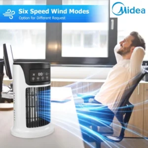 midea climatiseur ventilateur portable bureau pulvérisation atomisation ultrasonique 3 vitesses muet refroidisseur d'air veilleuse ventilateur électrique pour la maison