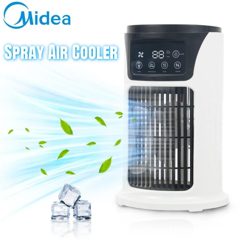 midea climatiseur ventilateur portable bureau pulvérisation atomisation ultrasonique 3 vitesses muet refroidisseur d'air veilleuse ventilateur électrique pour la maison midea climatiseur ventilateur portable bureau pulvérisation atomisation ultrasonique 3 vitesses muet refroidisseur d'air veilleuse ventilateur électrique pour la maison