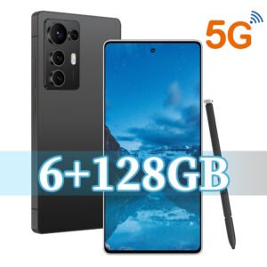smartphone 2026 ultra version globale 5g débloqué, Écran hd 6,8 pouces, grande mémoire 6 go + 128 go, fonctionne sous android, appareil photo hd intégré, double nano sim double veille, déverrouillage par reconnaissance faciale, charge rapide type c, stylet intégré, prend en charge la connexion gps et wi fi. livré avec des accessoires complets incluant une coque de protection, un protecteur d'écran, un casque filaire et un câble de données, parfait comme cadeau d'anniversaire, de fêtes, de noë...