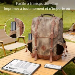 imprimantes portables sans fil pour voyage, imprimante thermique portable 2026 nouvellement améliorée prenant en charge les formats us letter et legal de 21,59 cm x 27,94 cm, a4 et a5 avec 10 feuilles de papier thermique pliées compatibles avec les téléphones android et ios et les ordinateurs portables