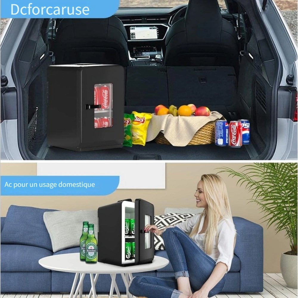 mini frigo 15 litres/21 canettes, 2 en 1 avec fonction refroidissement et chauffage, 12 v cc/220 v ca pour voitures, bureaux et dortoirs, boissons, cosmétiques, noir, mode max et éco mini frigo 15 litres/21 canettes, 2 en 1 avec fonction refroidissement et chauffage, 12 v cc/220 v ca pour voitures, bureaux et dortoirs, boissons, cosmétiques, noir, mode max et éco