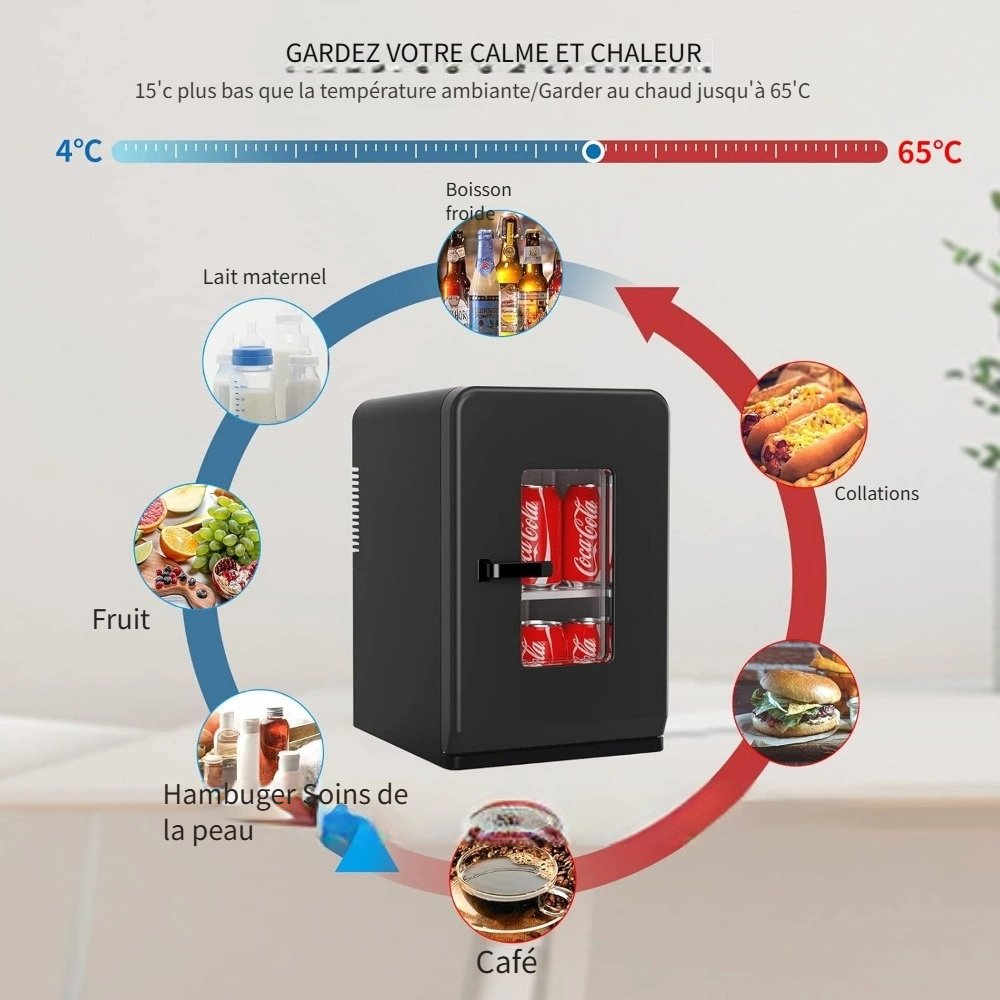 mini frigo 15 litres/21 canettes, 2 en 1 avec fonction refroidissement et chauffage, 12 v cc/220 v ca pour voitures, bureaux et dortoirs, boissons, cosmétiques, noir, mode max et éco mini frigo 15 litres/21 canettes, 2 en 1 avec fonction refroidissement et chauffage, 12 v cc/220 v ca pour voitures, bureaux et dortoirs, boissons, cosmétiques, noir, mode max et éco