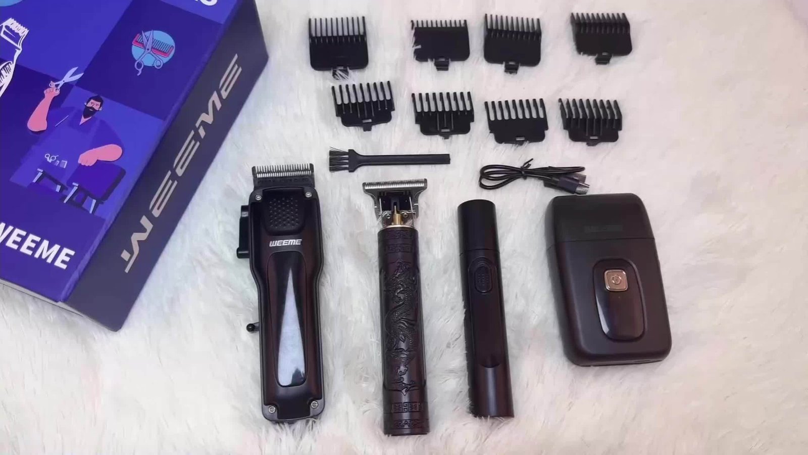 kit de tondeuse et taille barbe électrique 4 pièces weeme, rechargeable usb, pour coiffure homme à domicile ou salon kit de tondeuse et taille barbe électrique 4 pièces weeme, rechargeable usb, pour coiffure homme à domicile ou salon