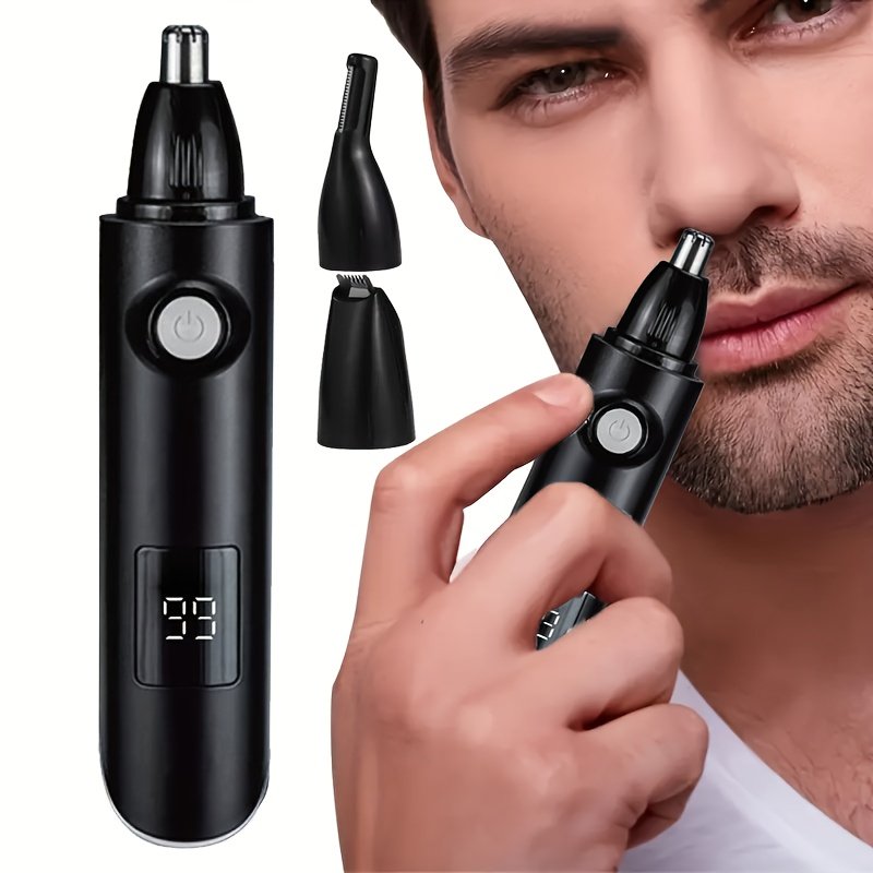 1pc tondeuse à nez et oreilles rechargeable avec système à double lame, charge rapide usb c, précision indolore, portable pour nez et oreilles soin usb, autonomie longue et nettoyage facile 1pc tondeuse à nez et oreilles rechargeable avec système à double lame, charge rapide usb c, précision indolore, portable pour nez et oreilles soin usb, autonomie longue et nettoyage facile
