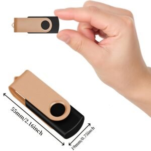10 pièces clés usb 2.0 dorées à rotation rapide, capacités de 128mb/256mb/512mb/4gb/16gb, idéales pour stockage sur ordinateur et pc portable, cadeau professionnel