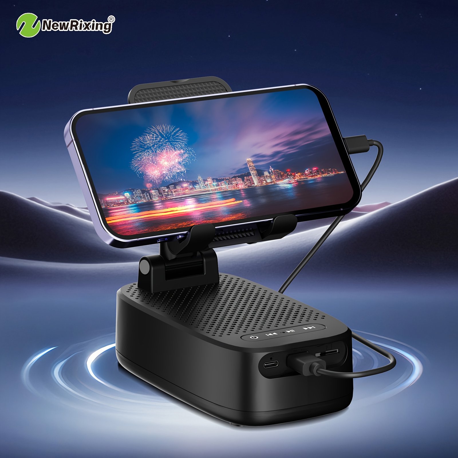 newrixing haut parleur sans fil 6w avec support téléphone, appairage double tws, batterie 1800mah, appel mains libres, power bank portable, 6 heures d'autonomie, qualité sonore hi fi, stéréo puissant & basses profondes, chargement usb c, utilisation intérieur/extérieur, support réglable newrixing haut parleur sans fil 6w avec support téléphone, appairage double tws, batterie 1800mah, appel mains libres, power bank portable, 6 heures d'autonomie, qualité sonore hi fi, stéréo puissant & basses profondes, chargement usb c, utilisation intérieur/extérieur, support réglable