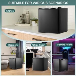 congélateur vertical 32l, mini congélateur compact avec porte réversible, thermostat réglable, étagères amovibles, congélateur économe en énergie pour garage/dormoir/bureau/appartement
