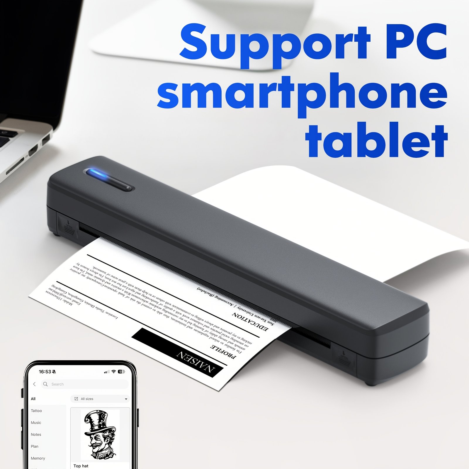 imprimante thermique sans encre portable d810b, imprimante sans fil voyage, compatible papier thermique a4 et us letter, pour téléphone portable et ordinateur, idéale pour bureau, voyage, maison et entreprise imprimante thermique sans encre portable d810b, imprimante sans fil voyage, compatible papier thermique a4 et us letter, pour téléphone portable et ordinateur, idéale pour bureau, voyage, maison et entreprise