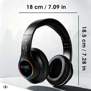 casque sans fil supra auriculaire avec fente pour carte, connectivité filaire et sans fil, microphone intégré, compatible avec téléphones, tablettes, téléviseurs et appareils intelligents