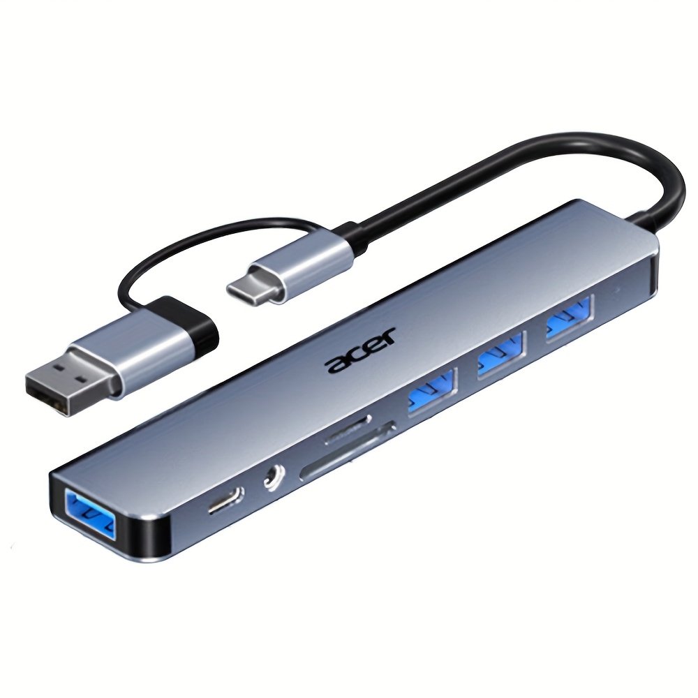 station d'extension usb c 8 en 1 avec double interface usb c/usb, vitesse 480 mbps, double ports usb c type c/usb c, hub usb c hy41 t8 pour acer station d'extension usb c 8 en 1 avec double interface usb c/usb, vitesse 480 mbps, double ports usb c type c/usb c, hub usb c hy41 t8 pour acer
