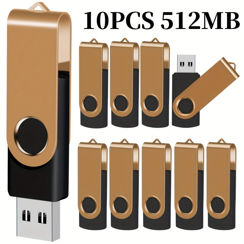 10 pièces clés usb 2.0 dorées à rotation rapide, capacités de 128mb/256mb/512mb/4gb/16gb, idéales pour stockage sur ordinateur et pc portable, cadeau professionnel 10 pièces clés usb 2.0 dorées à rotation rapide, capacités de 128mb/256mb/512mb/4gb/16gb, idéales pour stockage sur ordinateur et pc portable, cadeau professionnel