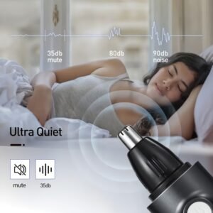 1pc tondeuse à nez et oreilles rechargeable avec système à double lame, charge rapide usb c, précision indolore, portable pour nez et oreilles soin usb, autonomie longue et nettoyage facile