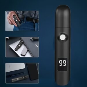 1pc tondeuse à nez et oreilles rechargeable avec système à double lame, charge rapide usb c, précision indolore, portable pour nez et oreilles soin usb, autonomie longue et nettoyage facile