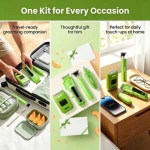 weeme 4pcs tondeuses à cheveux pour hommes, kit de toilettage sans fil avec tondeuse à cheveux, tondeuse à barbe, rasoir à lamelles et tondeuse à nez, écran led, kit de coupe de cheveux de barbier à domicile professionnel, ensemble de coupe de barbe et de cheveux rechargeable, outils de toilettage pour hommes