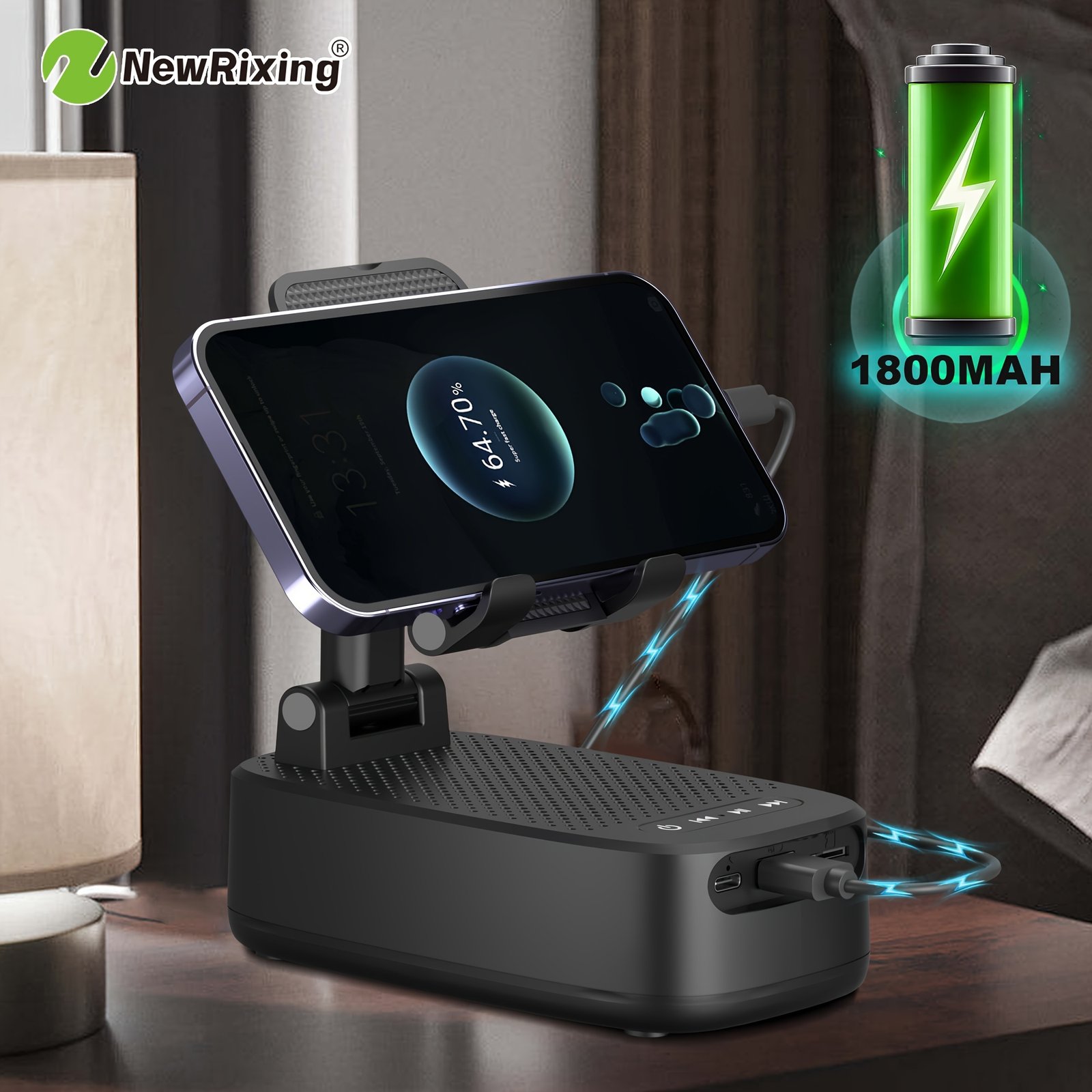 newrixing haut parleur sans fil 6w avec support téléphone, appairage double tws, batterie 1800mah, appel mains libres, power bank portable, 6 heures d'autonomie, qualité sonore hi fi, stéréo puissant & basses profondes, chargement usb c, utilisation intérieur/extérieur, support réglable newrixing haut parleur sans fil 6w avec support téléphone, appairage double tws, batterie 1800mah, appel mains libres, power bank portable, 6 heures d'autonomie, qualité sonore hi fi, stéréo puissant & basses profondes, chargement usb c, utilisation intérieur/extérieur, support réglable