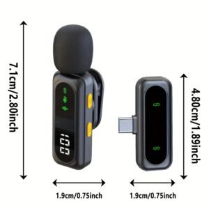 microphone lavalier sans fil radio clair mini micro pour iphone lightning pour android pour téléphone caméra ordinateur portable, micro double Épaulette avec prise usb c/3.5mm pour enregistrement vidéo, podcast enseignement réunion synchronisation automatique et réduction du bruit