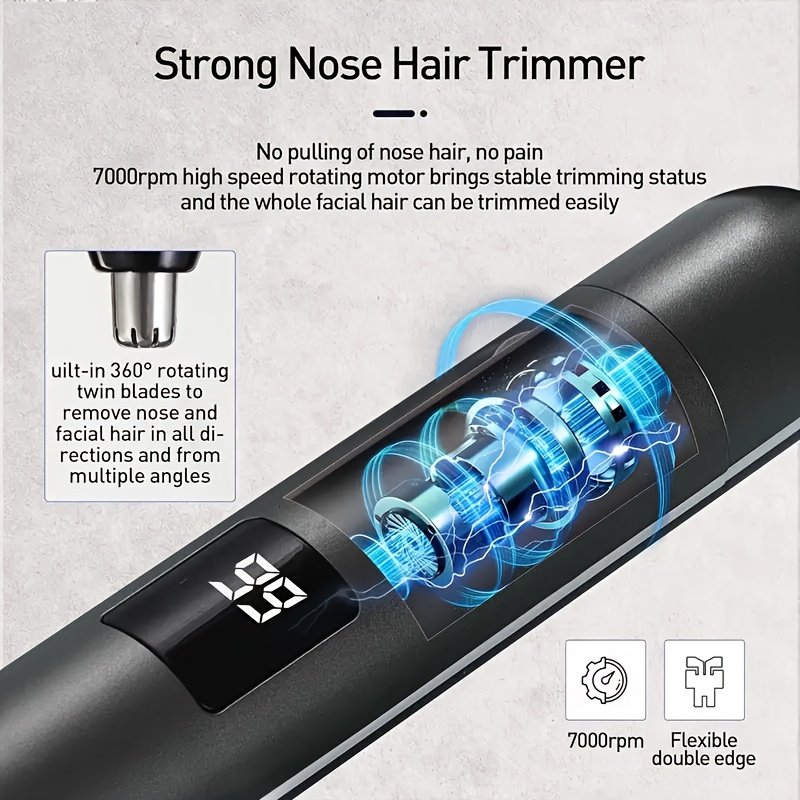 1pc tondeuse à nez et oreilles rechargeable avec système à double lame, charge rapide usb c, précision indolore, portable pour nez et oreilles soin usb, autonomie longue et nettoyage facile 1pc tondeuse à nez et oreilles rechargeable avec système à double lame, charge rapide usb c, précision indolore, portable pour nez et oreilles soin usb, autonomie longue et nettoyage facile