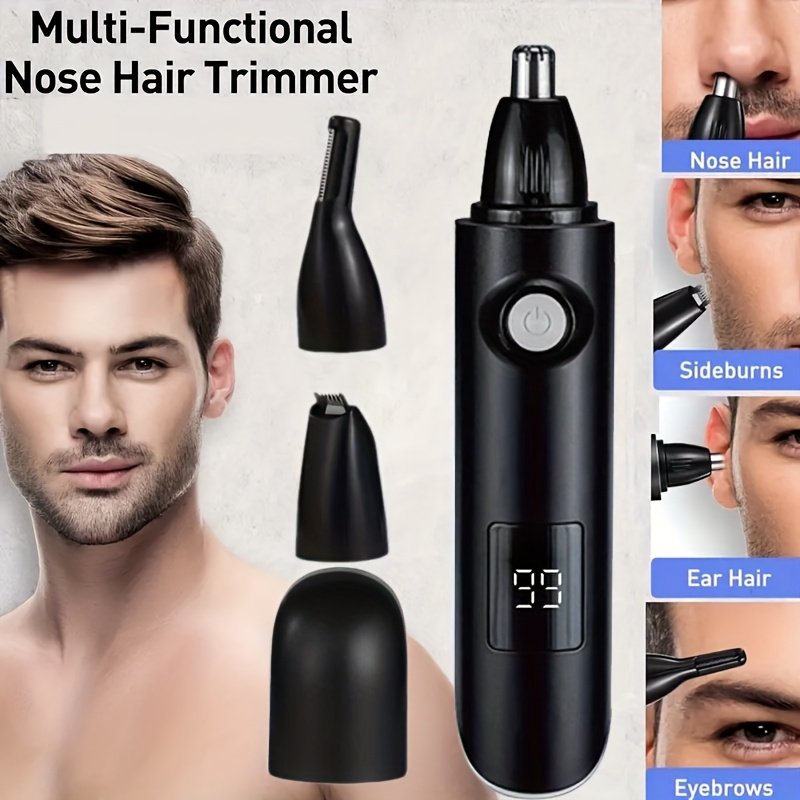 1pc tondeuse à nez et oreilles rechargeable avec système à double lame, charge rapide usb c, précision indolore, portable pour nez et oreilles soin usb, autonomie longue et nettoyage facile 1pc tondeuse à nez et oreilles rechargeable avec système à double lame, charge rapide usb c, précision indolore, portable pour nez et oreilles soin usb, autonomie longue et nettoyage facile