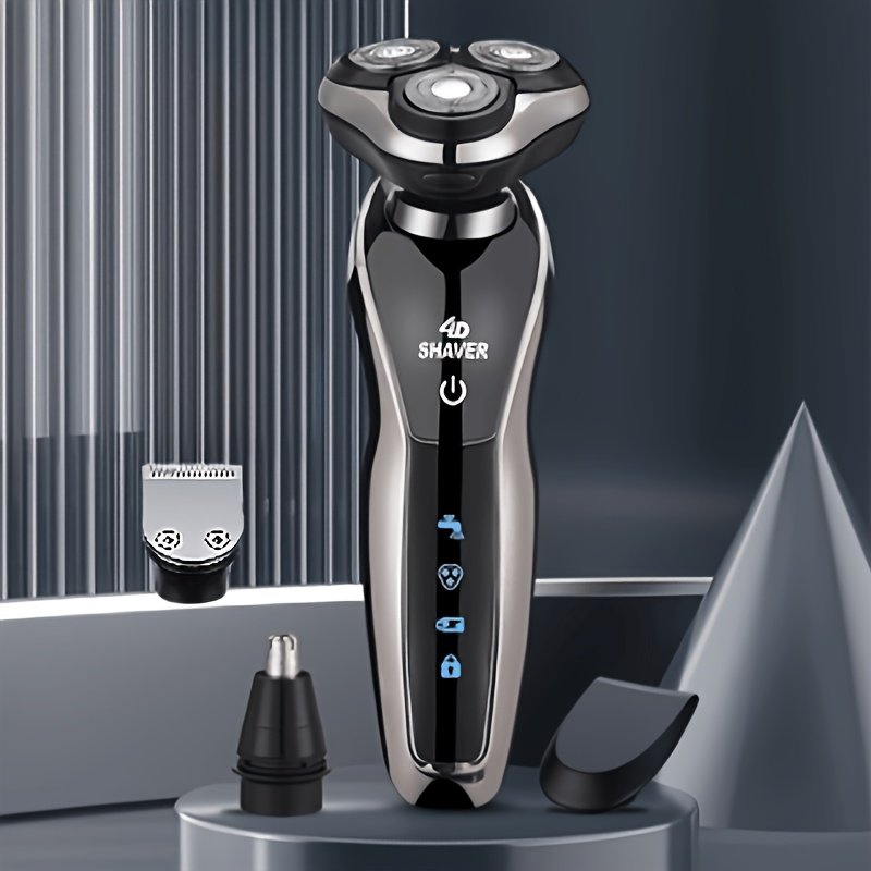 rasoir électrique pour hommes, tondeuse 4 en 1 avec coupe poils nasal, lames flottantes 3d, rechargeable usb, portable rasoir électrique pour hommes, tondeuse 4 en 1 avec coupe poils nasal, lames flottantes 3d, rechargeable usb, portable