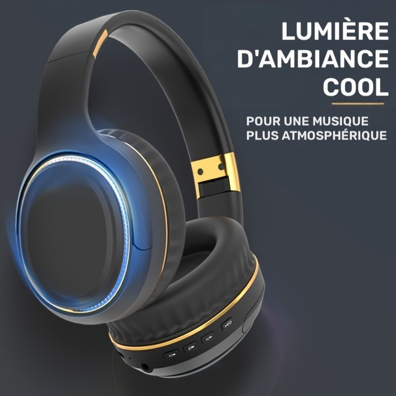 casque sans fil ada dud 2026 avec lumière ambiante son hifi immersif, grande capacité 400 mah, casque de gaming toute la journée, faible latence, parfait pour les voyages, les affaires, la musique et les cadeaux casque sans fil ada dud 2026 avec lumière ambiante son hifi immersif, grande capacité 400 mah, casque de gaming toute la journée, faible latence, parfait pour les voyages, les affaires, la musique et les cadeaux