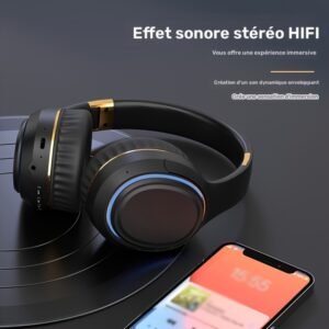 casque sans fil ada dud 2026 avec lumière ambiante son hifi immersif, grande capacité 400 mah, casque de gaming toute la journée, faible latence, parfait pour les voyages, les affaires, la musique et les cadeaux