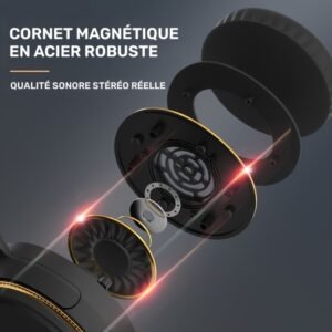 casque sans fil ada dud 2026 avec lumière ambiante son hifi immersif, grande capacité 400 mah, casque de gaming toute la journée, faible latence, parfait pour les voyages, les affaires, la musique et les cadeaux