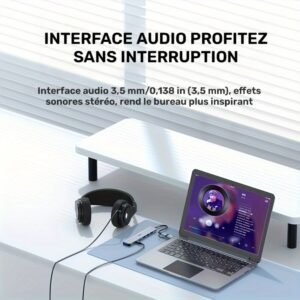 station d'extension usb c 8 en 1 avec double interface usb c/usb, vitesse 480 mbps, double ports usb c type c/usb c, hub usb c hy41 t8 pour acer