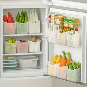 lot de 15 boîtes de rangement polyvalentes pour réfrigérateur, bacs organisateurs en plastique transparent pour réfrigérateur, cuisine, salle de bain et organisation de la maison