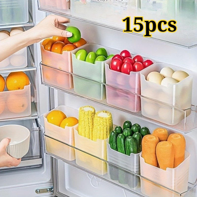 lot de 15 boîtes de rangement polyvalentes pour réfrigérateur, bacs organisateurs en plastique transparent pour réfrigérateur, cuisine, salle de bain et organisation de la maison lot de 15 boîtes de rangement polyvalentes pour réfrigérateur, bacs organisateurs en plastique transparent pour réfrigérateur, cuisine, salle de bain et organisation de la maison