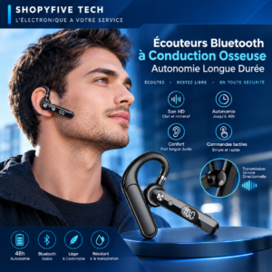 Écouteurs bluetooth à conduction osseuse autonomie longue durée