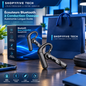 Nouveautés Écouteurs bluetooth à conduction osseuse autonomie longue durée