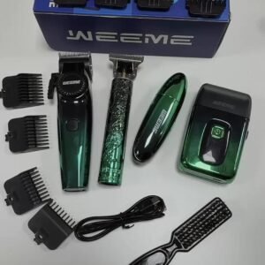 ensemble de tondeuses à cheveux sans fil weeme 4 en 1 pour hommes, tondeuse professionnelle avec rasoir électrique, kit de coiffure pour nez, corps et tête rasée, affichage led, coupe de précision, rechargeable usb, pour usage maison et coiffeur