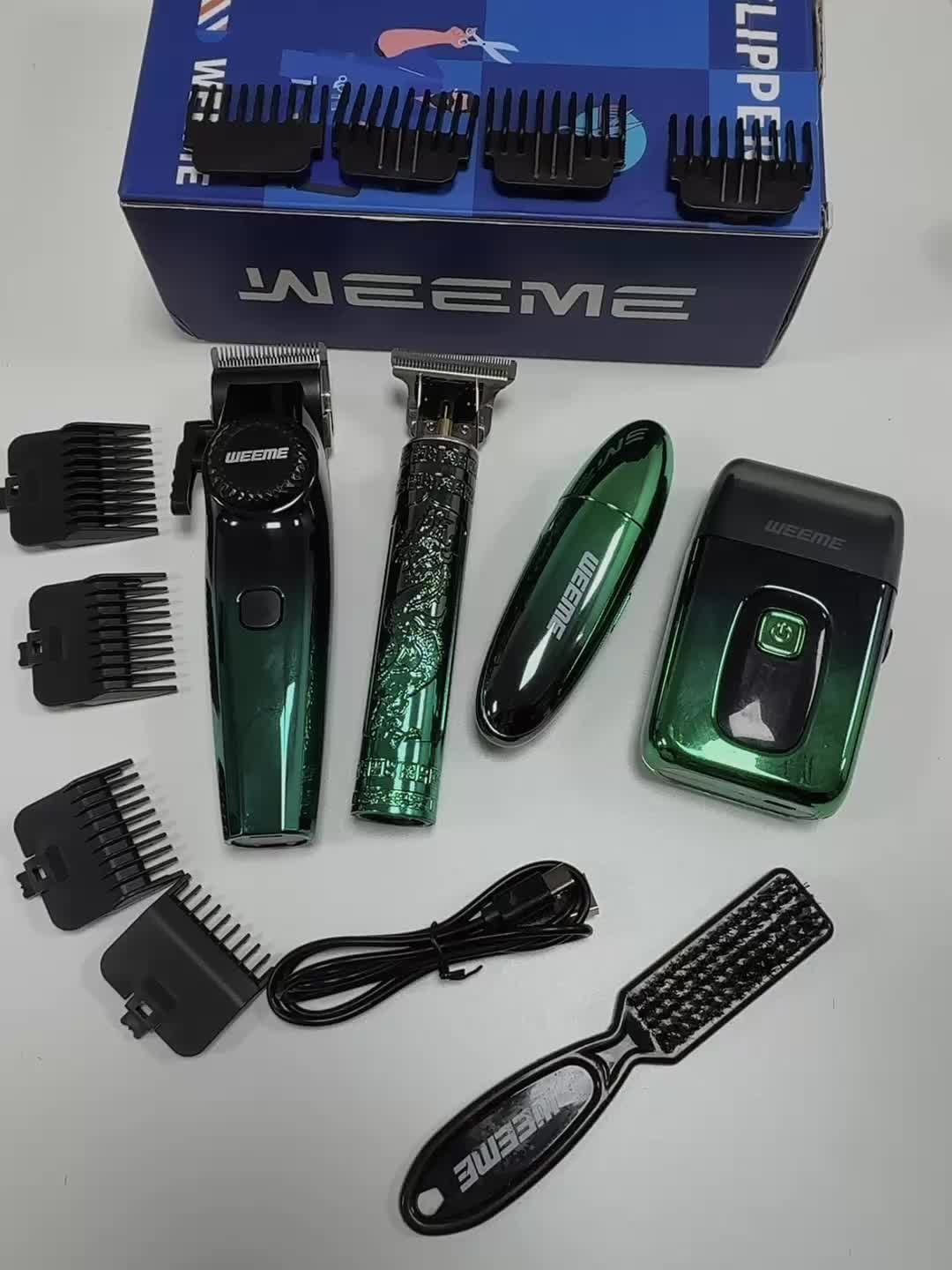 ensemble de tondeuses à cheveux sans fil weeme 4 en 1 pour hommes, tondeuse professionnelle avec rasoir électrique, kit de coiffure pour nez, corps et tête rasée, affichage led, coupe de précision, rechargeable usb, pour usage maison et coiffeur ensemble de tondeuses à cheveux sans fil weeme 4 en 1 pour hommes, tondeuse professionnelle avec rasoir électrique, kit de coiffure pour nez, corps et tête rasée, affichage led, coupe de précision, rechargeable usb, pour usage maison et coiffeur