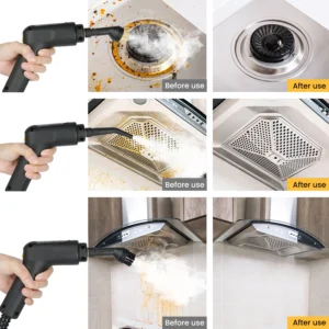 nettoyeur vapeur portatif 2500w, pression 3bar 100 ℃ stérilisation à haute température, réservoir à 3 vitesses de 1600ml pour le nettoyage des sols de la cuisine et de la maison