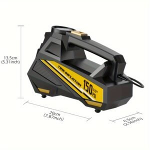 carsun gonfleur de pneus numérique portable dc 12v pompe compresseur d'air de voiture, pompe de pneu auto haute pression 150psi avec affichage numérique & lumière led sos, pompe à air portable pour voiture moto vélo ballon de basketball kit d'urgence de bord de route