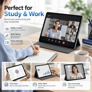 tablette 2 en 1 android 15 2026 de 10,1 pouces avec clavier, souris, étui de protection et stylet, 24 gbram + 128 go rom, processeur octa core, écran ips hd, double caméra hd, tablette système android, tablette, pad
